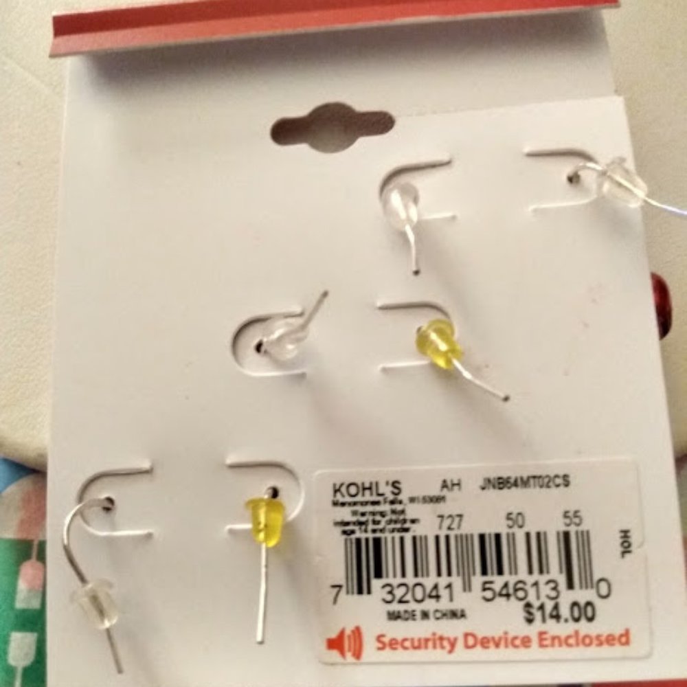 3pc LOT KOHL'S Holiday Candy Canes/Jingle Bells/Christmas Trees Earrings**NEW! - Picture 4 of 4